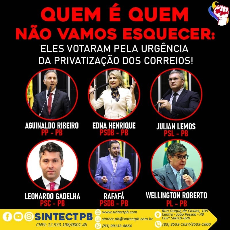 Divulgação/SINTECT-PB
