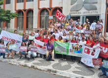 Trabalhadores/as em educação se mobilizam por pautas regionais e nacionais